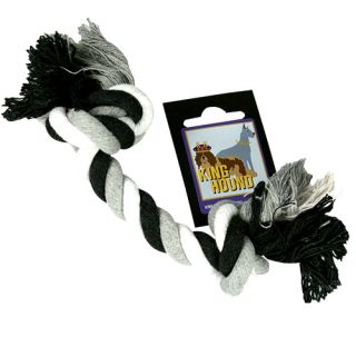 Cotton Chew Knot, 2 Knots, Black/White/Gray, 50 grams, approx 10 cm