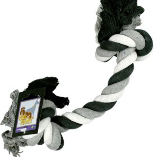 Cotton Chew Knot, 2 Knots, Black/White/Gray, 270 grams, approx 25 cm