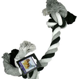 Cotton Chew Knot, 2 Knots, Black/White/Gray, 390 grams, approx 40 cm