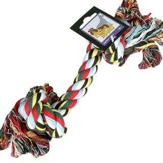Cotton Chew Knot, 2 Knots, Mixed Colors, 180 grams, approx 20 cm