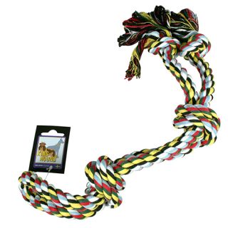 Cotton Chew Knot, 4 Knots, Small, Mixed Colors, 240 grams, approx 50 cm