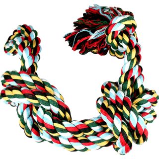 Cotton Chew Knot, 4 Knots, Large, Mixed Colors, 600 grams, approx 55 cm