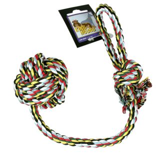 Cotton Chew Knot, Ball with Handle, Small, Mixed Colors, 75 grams, 65mm-50cm