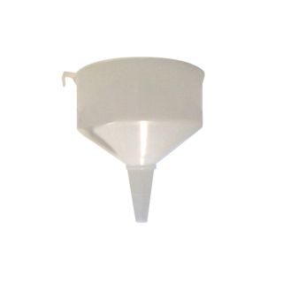 Funnel made of alcohol-resistant plastic, with a diameter of 220mm, and an approximate volume of 3.8 Liters.