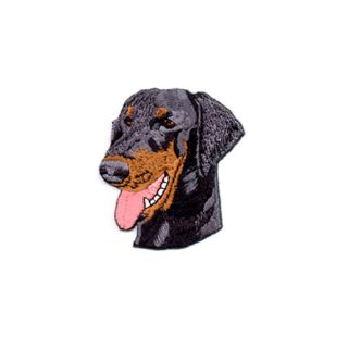 Embroidery Patch Doberman with Uncropped Ears